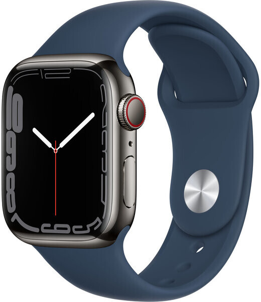 Apple Apple Watch Series 7 GPS   Cellular 45mm Graphite Steel, Blue Sport