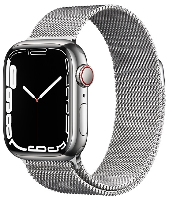 Apple Apple Watch Series 7 GPS   Cellular 45mm Silver Steel, Milanese Loop