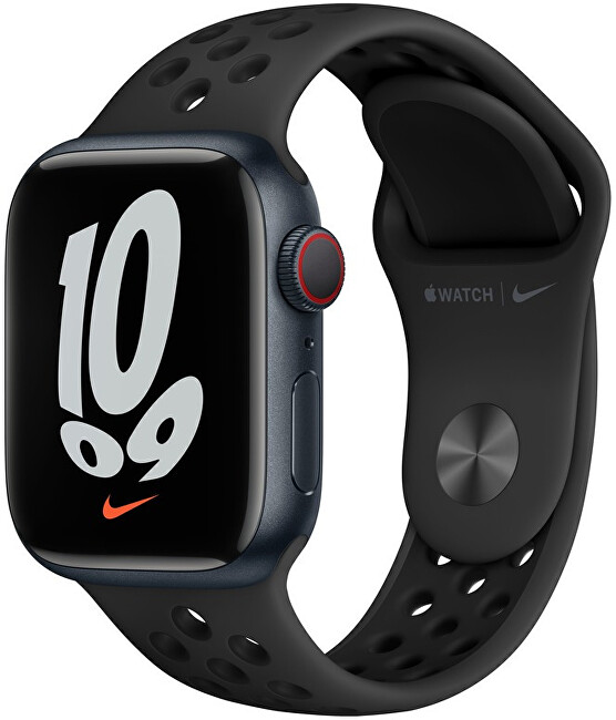 Apple Apple Watch Series Nike 7 GPS   Cellular 41mm Midnight Anthracite, Black Nike Sport Band
