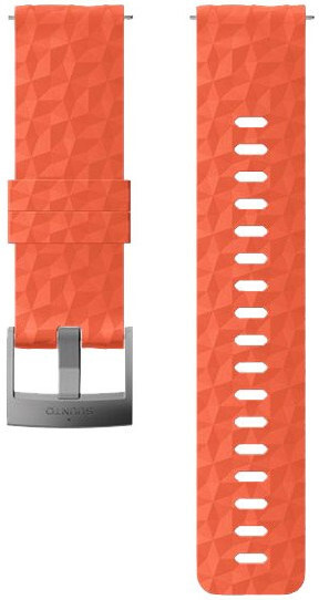 Suunto Silikonový řemínek k hodinkám Suunto 9, 9 Baro, Suunto 7 a Suunto Spartan Sport, Spartan Sport HR SS050012000 oranžový se stříbrnou sponou