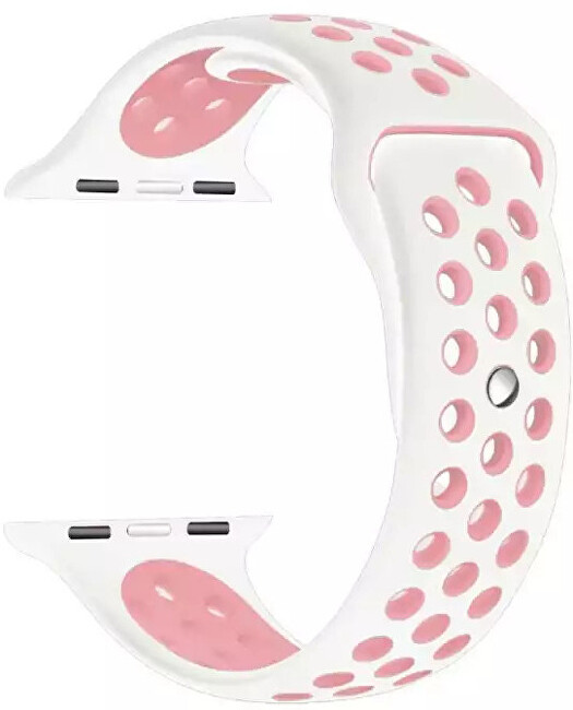 4wrist Silikonový řemínek pro Apple Watch - Bílá Světle růžová 38 40 41 mm