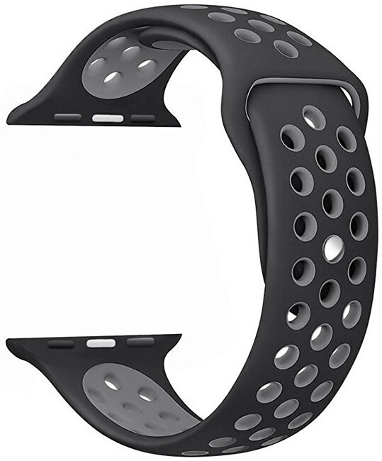 4wrist Silikonový řemínek pro Apple Watch - Černá Šedá 38 40 41 mm