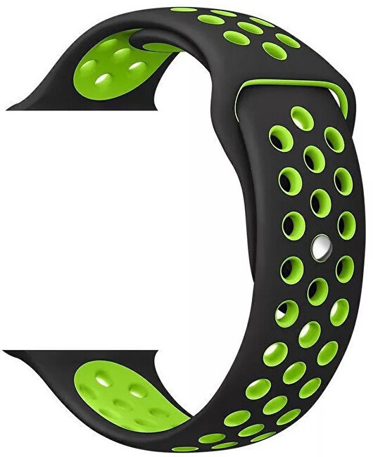 4wrist Silikonový řemínek pro Apple Watch - Černá Zelená 42 44 45 mm
