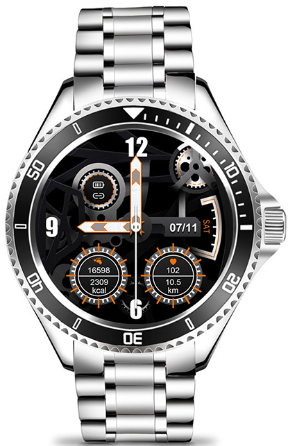 Wotchi Smartwatch W69SBK - Silver Black