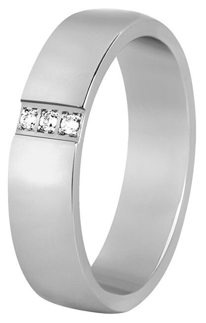 Beneto Dámsky prsteň z ocele s kryštálmi SPD01 49 mm