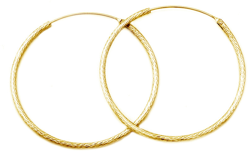 Beneto Luxusné pozlátené náušnice kruhy zo striebra AGUC1240   N-GOLD 4,5 cm