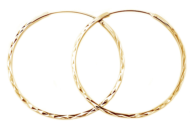 Beneto Módne pozlátené kruhové náušnice zo striebra AGUC2439   SCS-GOLD 3 cm