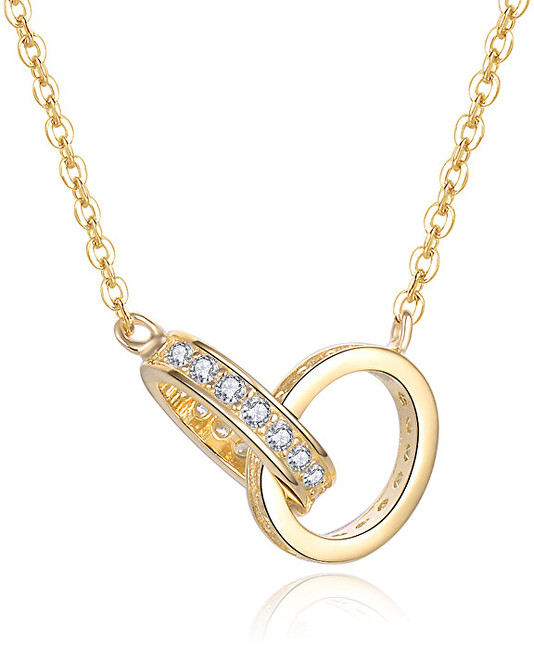 Beneto Pozlátený náhrdelník s prepojenými krúžkami AGS1229   47-GOLD