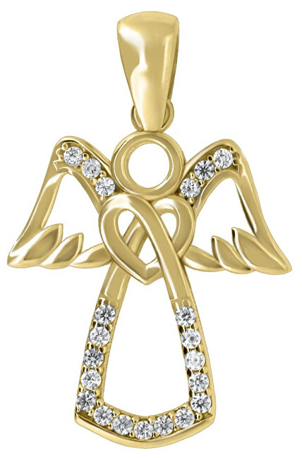 Brilio Nežný prívesok z bieleho zlata Anjel PENT113_AU_Y