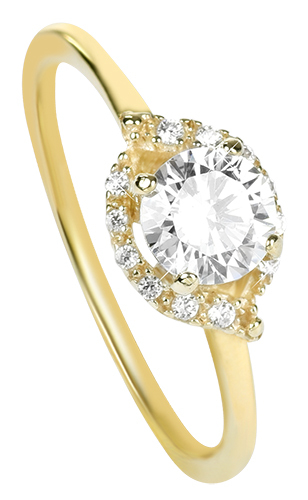 Brilio Očarujúce zásnubný prsteň zo žltého zlata 229 001 00804 50 mm