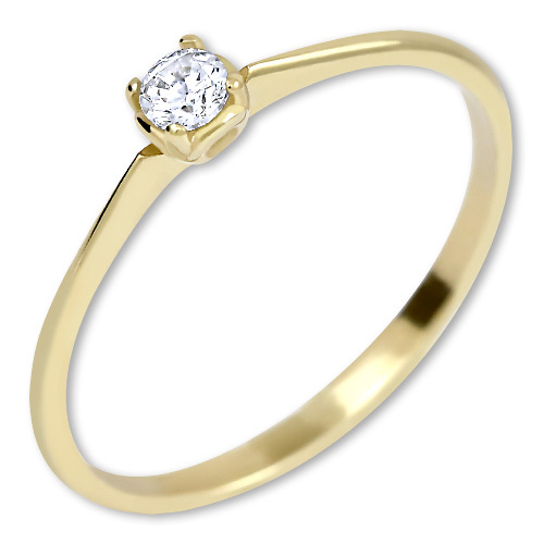 Brilio Zásnubný prsteň zo žltého zlata s kryštálom 226 001 01036 58 mm