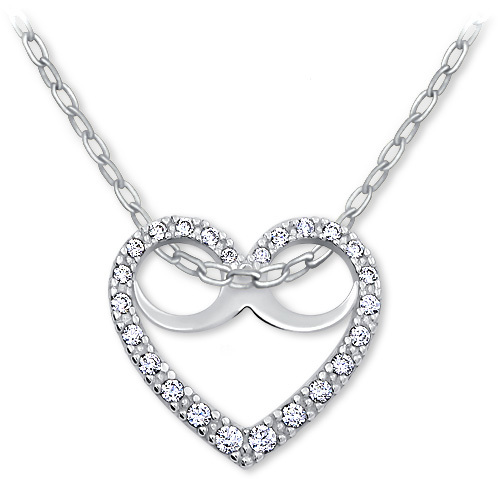 Brilio Romantický náhrdelník Srdce s kryštálmi 279 001 00089 07 (retiazka, prívesok)