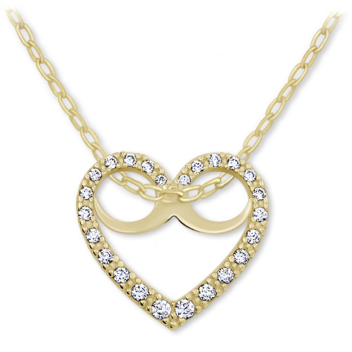 Brilio Romantický náhrdelník Srdce s kryštálmi 279 001 00089 (retiazka, prívesok)