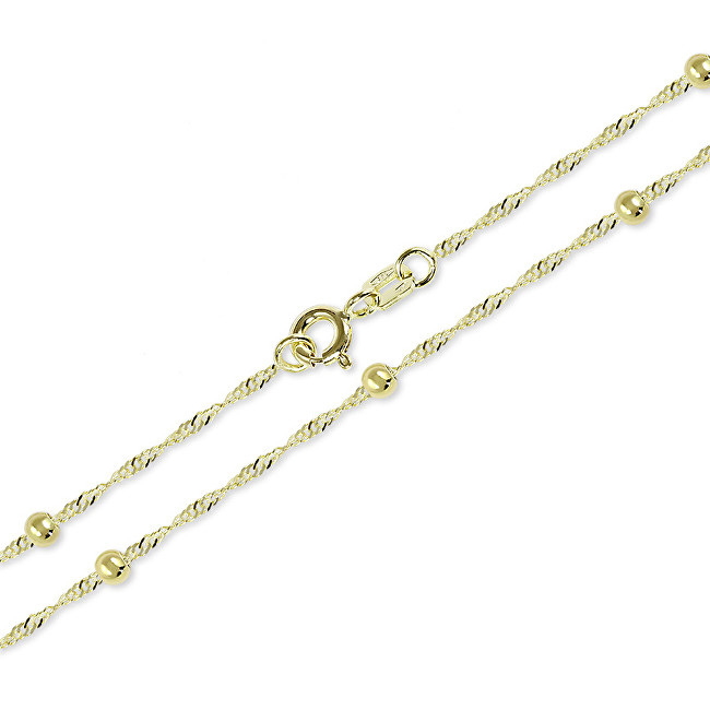 Brilio Zlatý náhrdelník Lambáda s guličkami 45 cm 273 115 00007