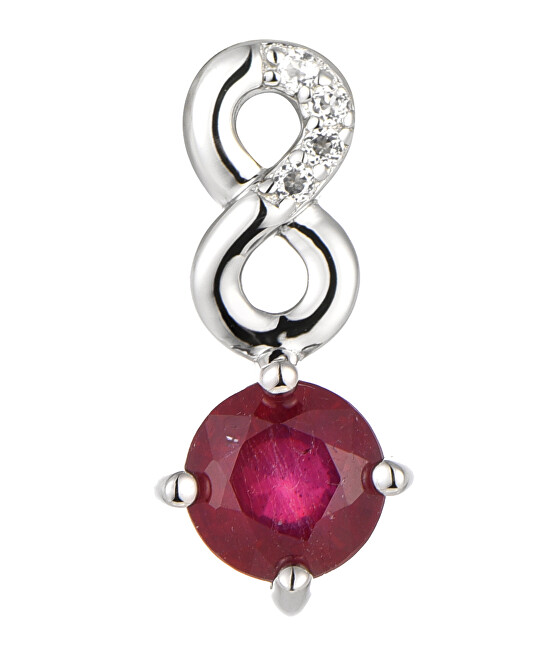 Brilio Silver Nádherný strieborný náhrdelník s rubínom SP08339C (retiazka, prívesok)