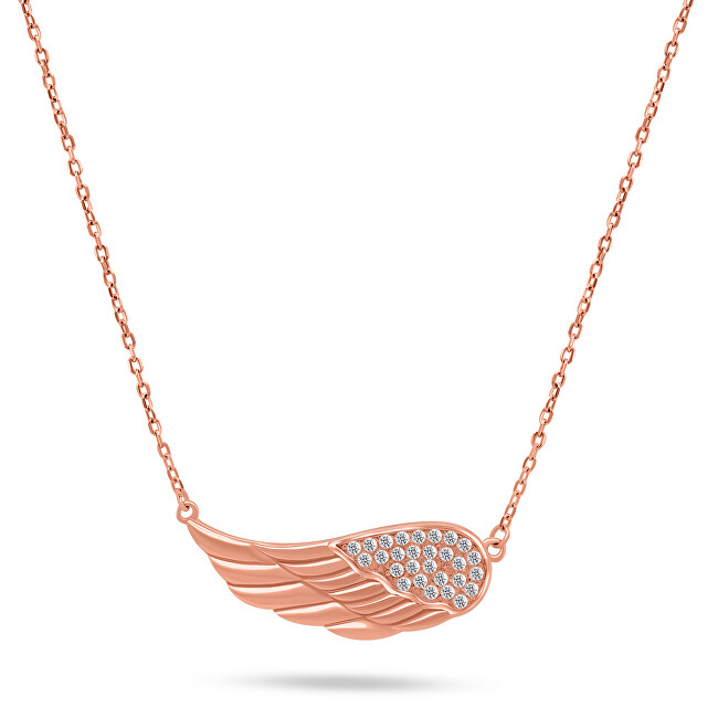 Brilio Silver Nežný bronzový náhrdelník Anjelské krídlo NCL30R