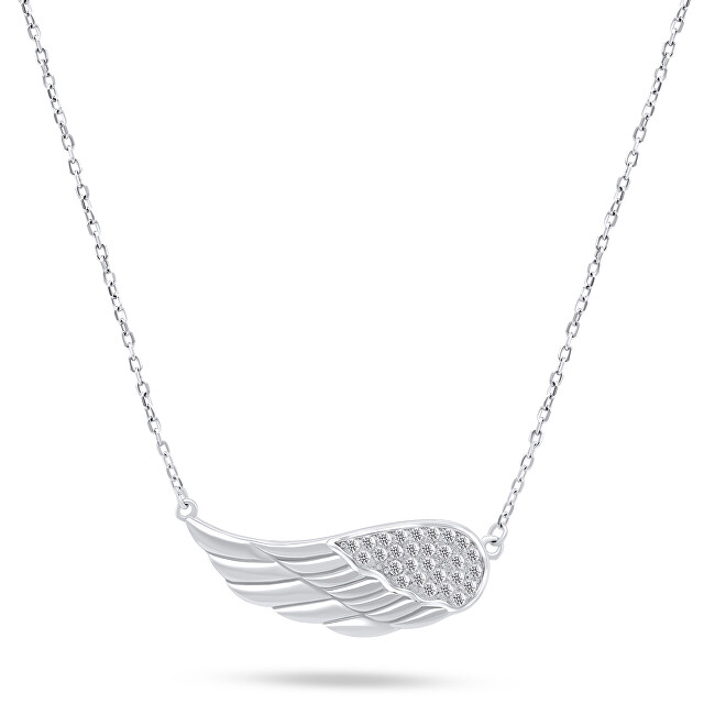 Brilio Silver Nežný strieborný náhrdelník Anjelské krídlo NCL30W