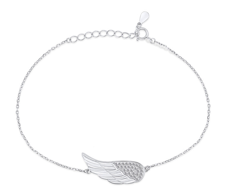 Brilio Silver Slušivý strieborný náramok s anjelským krídlom BRC20W