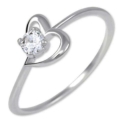 Brilio Silver Strieborný zásnubný prsteň s kryštálom Srdce 426 001 00535 04 55 mm