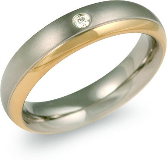 Boccia Titanium Pozlátený titánový snubný prsteň s diamantom 0130-12 50 mm
