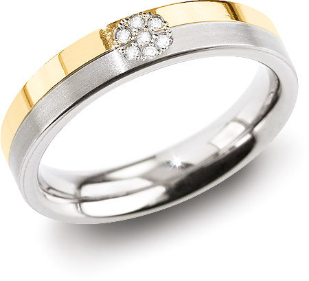 Boccia Titanium Úžasný prsteň z titánu s diamantmi 0129-06 49 mm