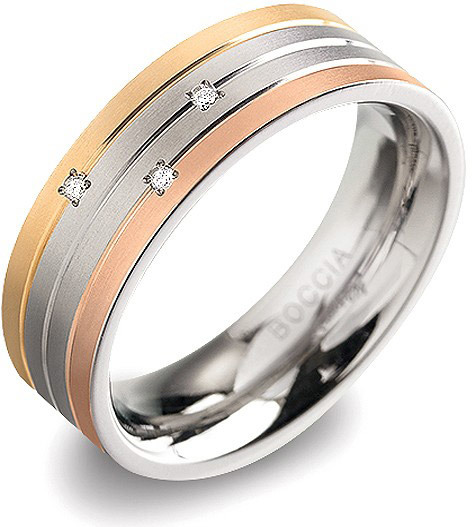 Boccia Titanium Titánový prsteň s briliantmi 0135-02 49 mm