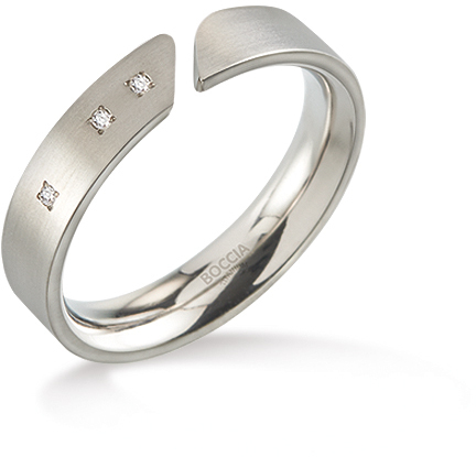 Boccia Titanium Titánový prsteň s diamantmi 0140-02 53 mm
