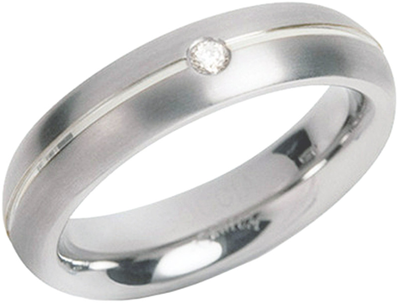 Boccia Titanium Titánový snubný prsteň s diamantom 0130-05 50 mm