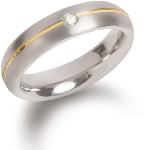 Boccia Titanium Titánový snubný prsteň s diamantom 0130-06 52 mm
