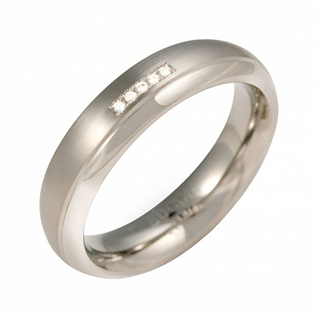 Boccia Titanium Titánový snubný prsteň s diamantmi 0130-09 50 mm