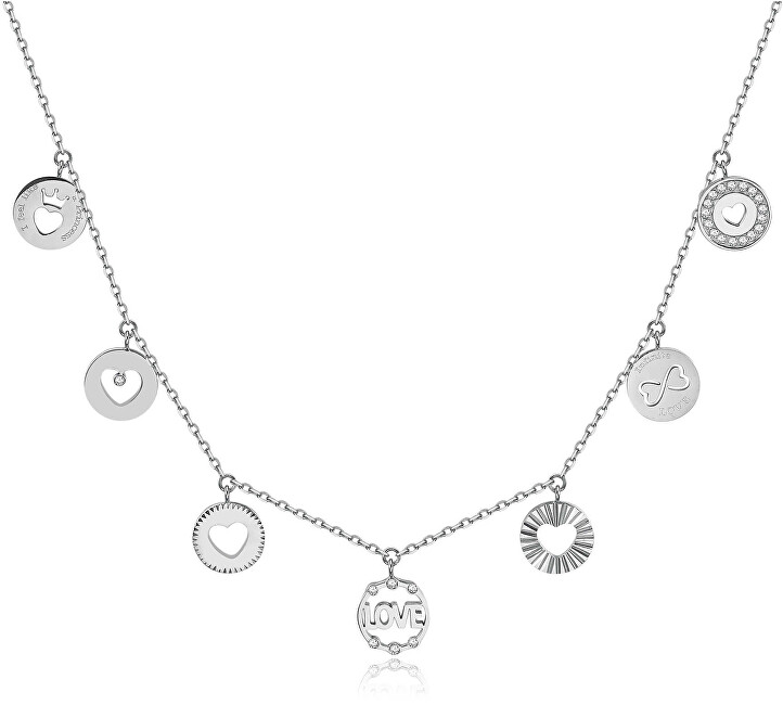 Brosway Oceľový náhrdelník s príveskami Chant BAH27