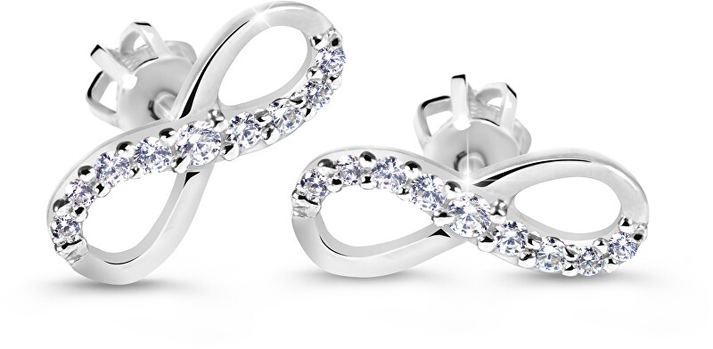 Cutie Diamonds Elegantné náušnice z bieleho zlata s briliantmi v tvare nekonečna DZ60149-30-00-X-2