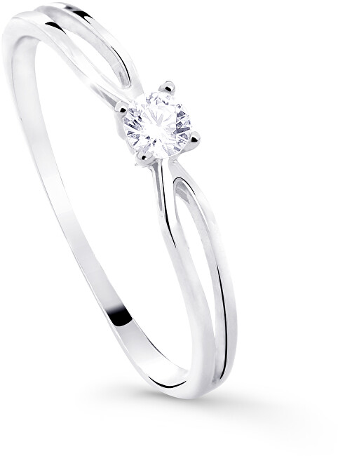 Cutie Diamonds Trblietavý zásnubný prsteň z bieleho zlata s briliantom DZ8027-00-X-2 48 mm