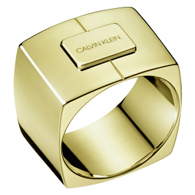 Calvin Klein Luxusné pozlátený prsteň Assertive KJAHJR1001 52 mm
