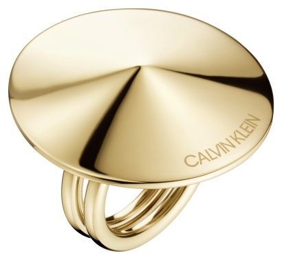 Calvin Klein Pozlátený oceľový prsteň Spinner KJBAJR1001 55 mm