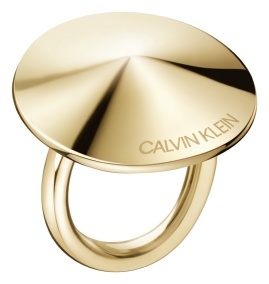 Calvin Klein Pozlátený oceľový prsteň Spinner KJBAJR1002 52 mm
