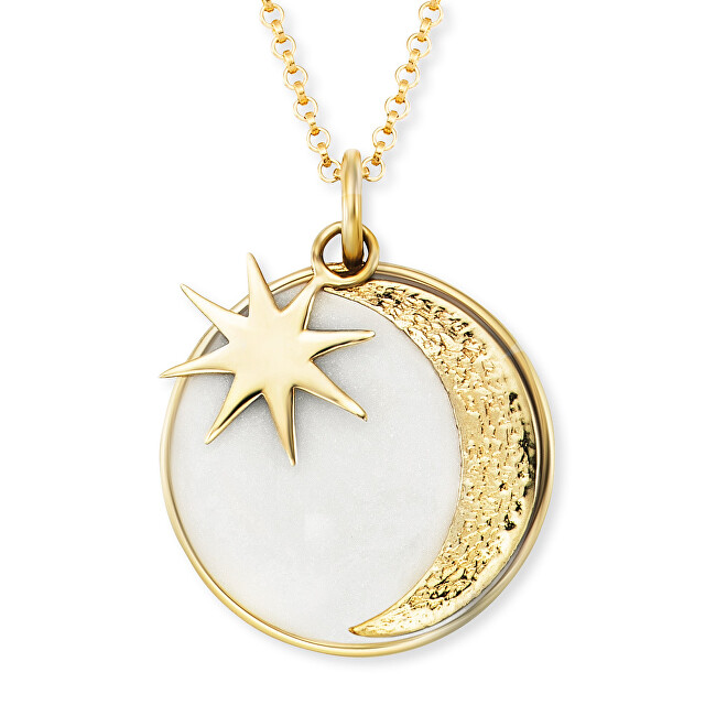 Engelsrufer Pozlátený náhrdelník Mesiac a hviezda ERN-MOON-PE-G
