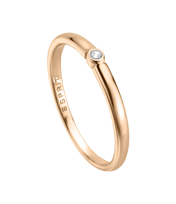 Esprit Minimalistický bronzový prsteň so zirkónom ESRG009012 53 mm