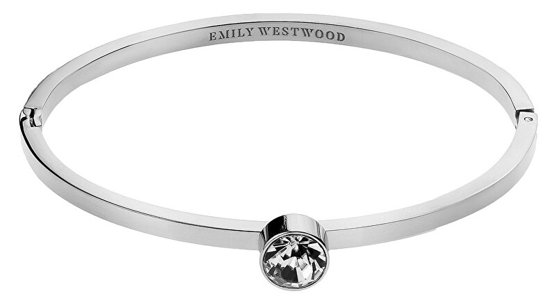 Emily Westwood Pevný oceľový náramok s kryštálom WB1011S