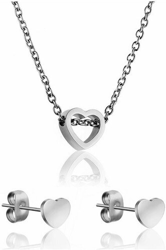 Emily Westwood Romantický set náhrdelníka a náušníc v tvare srdca WS020S