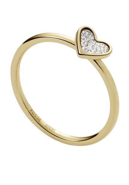 Fossil Romantický pozlátený prsteň Valentine JF03943710 57 mm