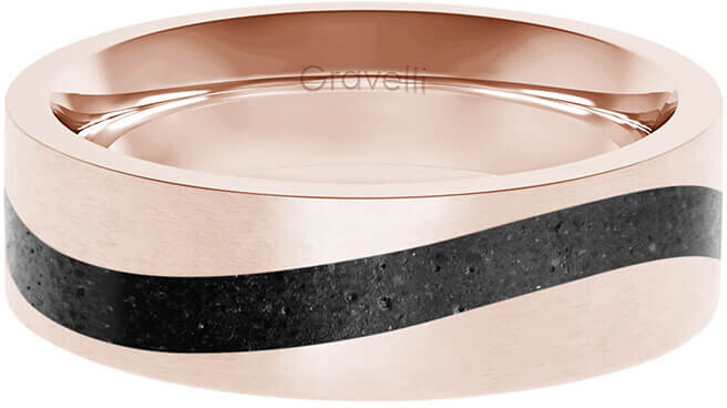 Gravelli Betónový prsteň Curve bronzová   antracitová GJRWRGA113 50 mm