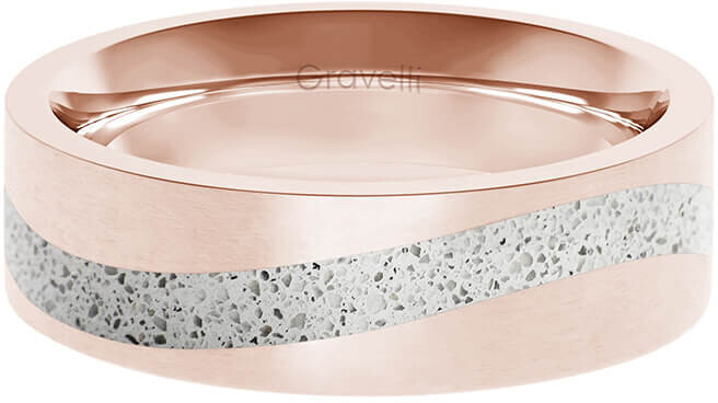 Gravelli Betónový prsteň Curve bronzová   sivá GJRWRGG113 50 mm