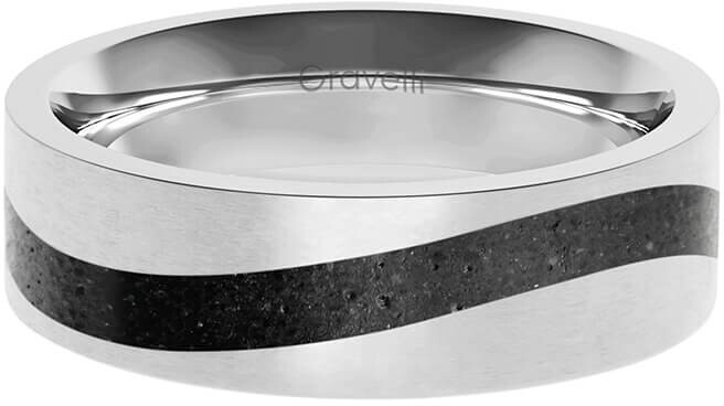 Gravelli Betónový prsteň Curve oceľová   antracitová GJRWSSA113 50 mm