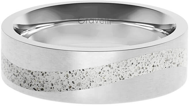 Gravelli Betónový prsteň Curve oceľová   sivá GJRWSSG113 50 mm