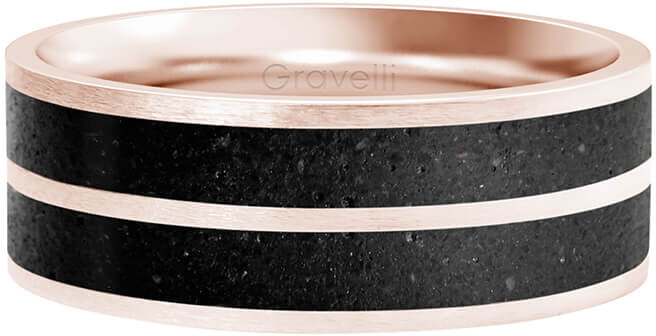 Gravelli Betónový prsteň Fusion Double line bronzová   antracitová GJRWRGA112 50 mm