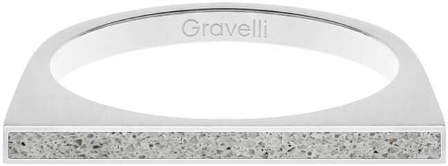 Gravelli Oceľový prsteň s betónom One Side oceľová   sivá GJRWSSG121 50 mm