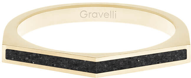 Gravelli Oceľový prsteň s betónom Two Side zlatá   antracitová GJRWYGA122 50 mm