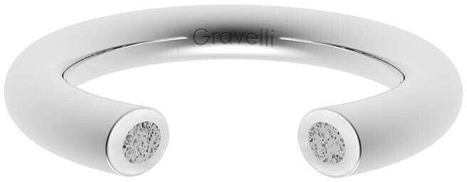 Gravelli Otvorený prsteň s betónom Open oceľová   sivá GJRWSSG107 50 mm