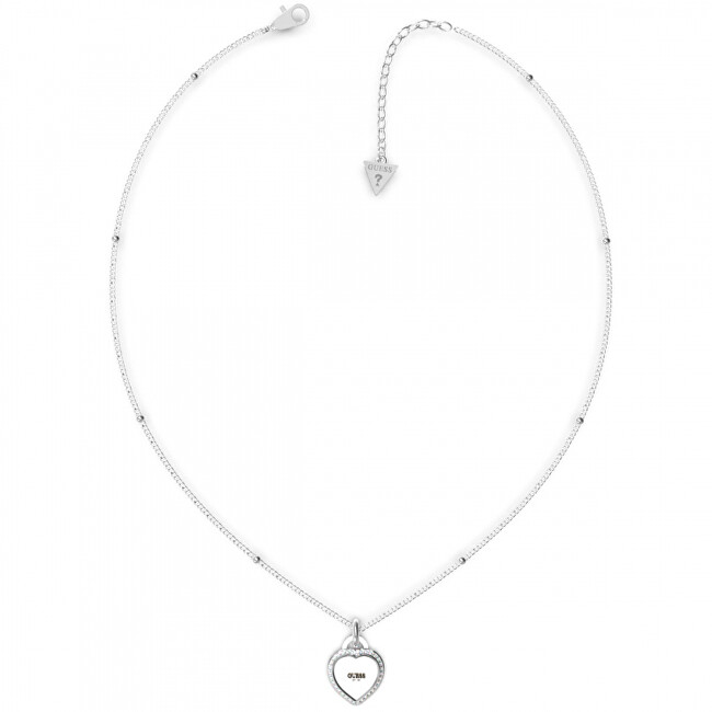 Guess Moderný oceľový náhrdelník so srdiečkom Fine Heart JUBN01420JWRHT U